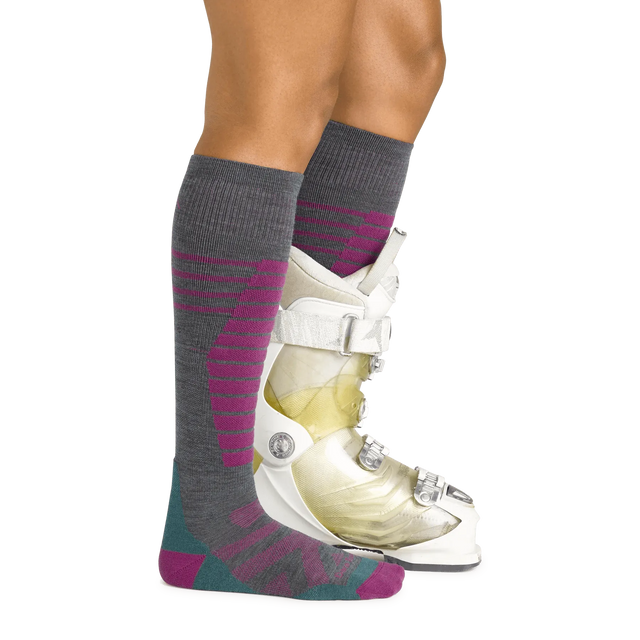 Darn Tough | Women's Edge Over-the-Calf Midweight Ski & Snowboard Sock - Moto Camp Nerd - motorcycle camping